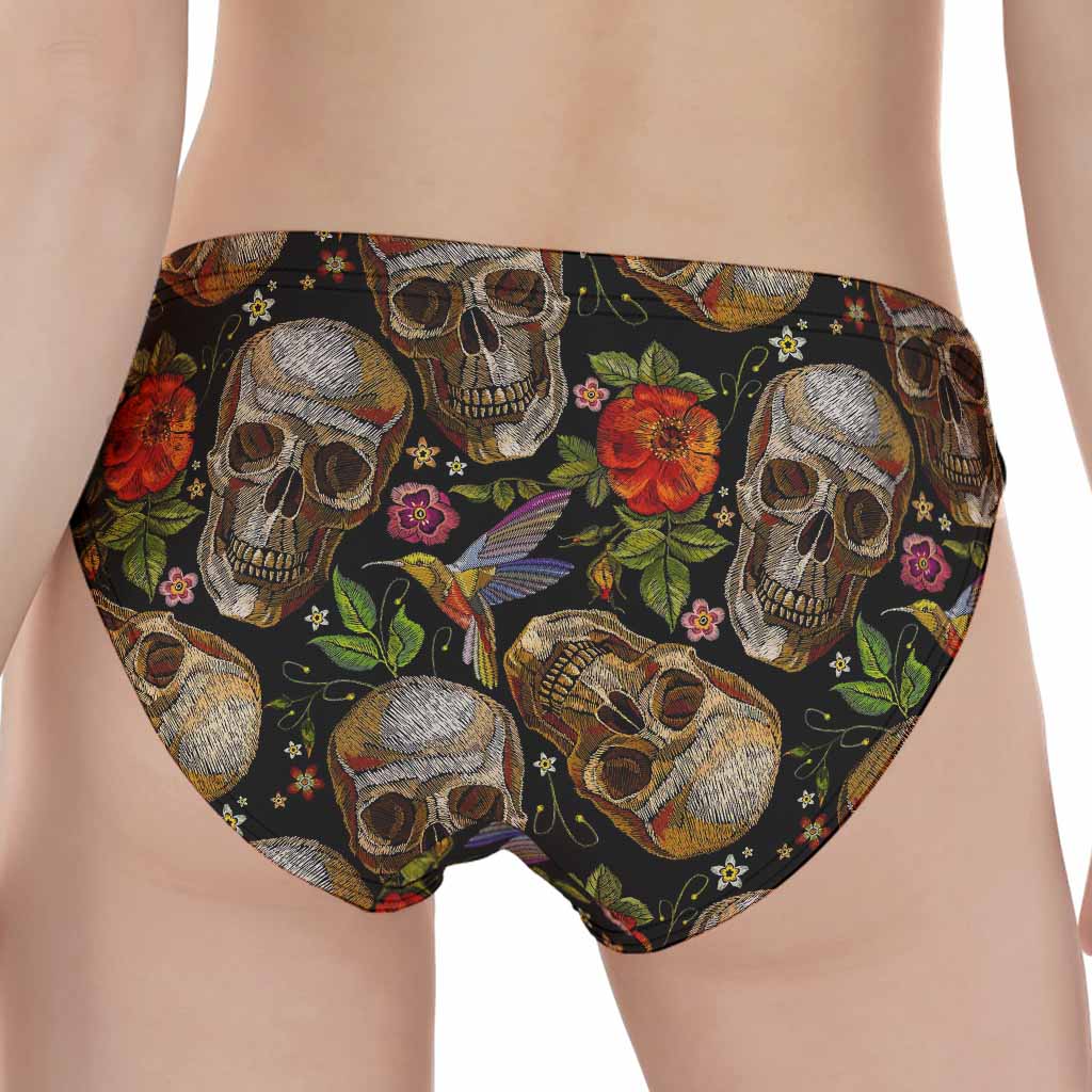 Vintage Skull Pattern Print Women's Panties