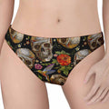 Vintage Skull Pattern Print Women's Thong