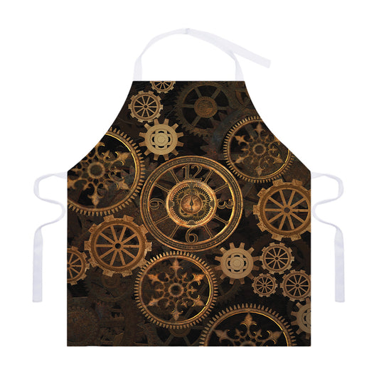 Vintage Steampunk Gears Print Adjustable Apron