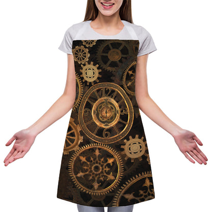Vintage Steampunk Gears Print Adjustable Apron