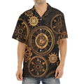 Vintage Steampunk Gears Print Aloha Shirt