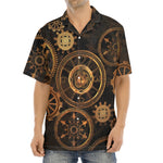 Vintage Steampunk Gears Print Aloha Shirt