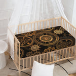 Vintage Steampunk Gears Print Baby Crib Sheet