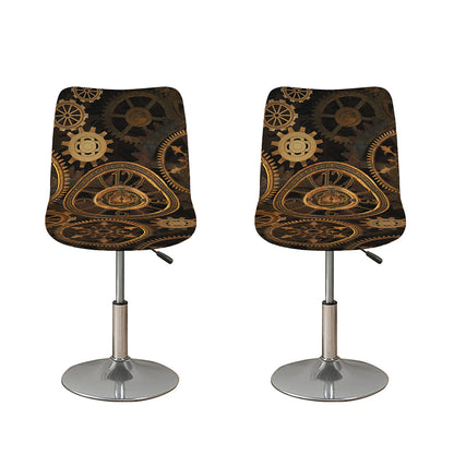 Vintage Steampunk Gears Print Bar Stool Covers