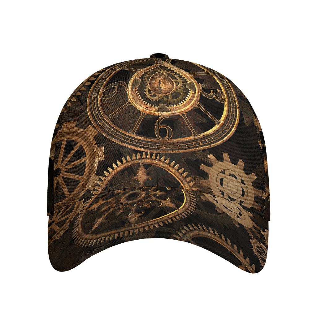 Vintage Steampunk Gears Print Baseball Cap