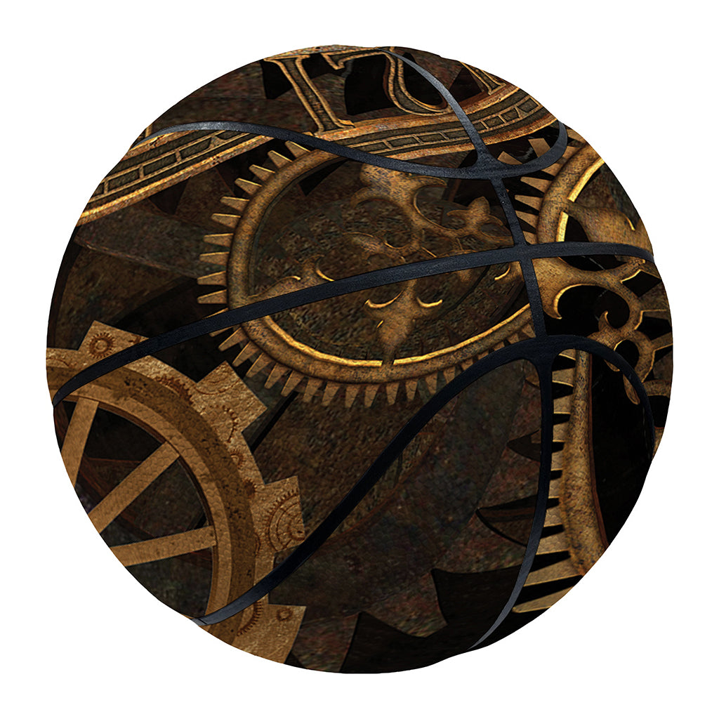 Vintage Steampunk Gears Print Basketball