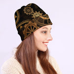 Vintage Steampunk Gears Print Beanie