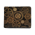 Vintage Steampunk Gears Print Bifold Wallet