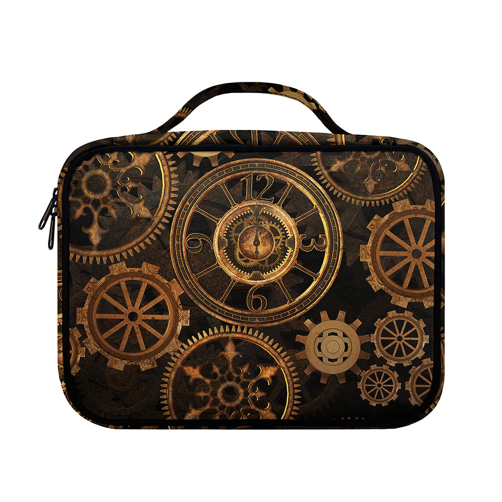 Vintage Steampunk Gears Print Briefcase Bible Bag