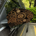 Vintage Steampunk Gears Print Car Side Mirror Covers