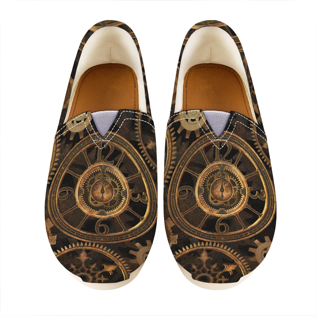 Vintage Steampunk Gears Print Casual Shoes