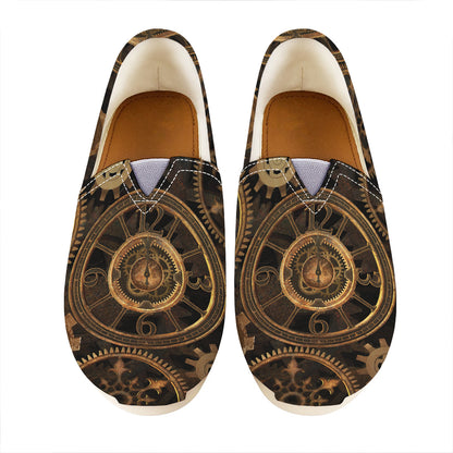 Vintage Steampunk Gears Print Casual Shoes