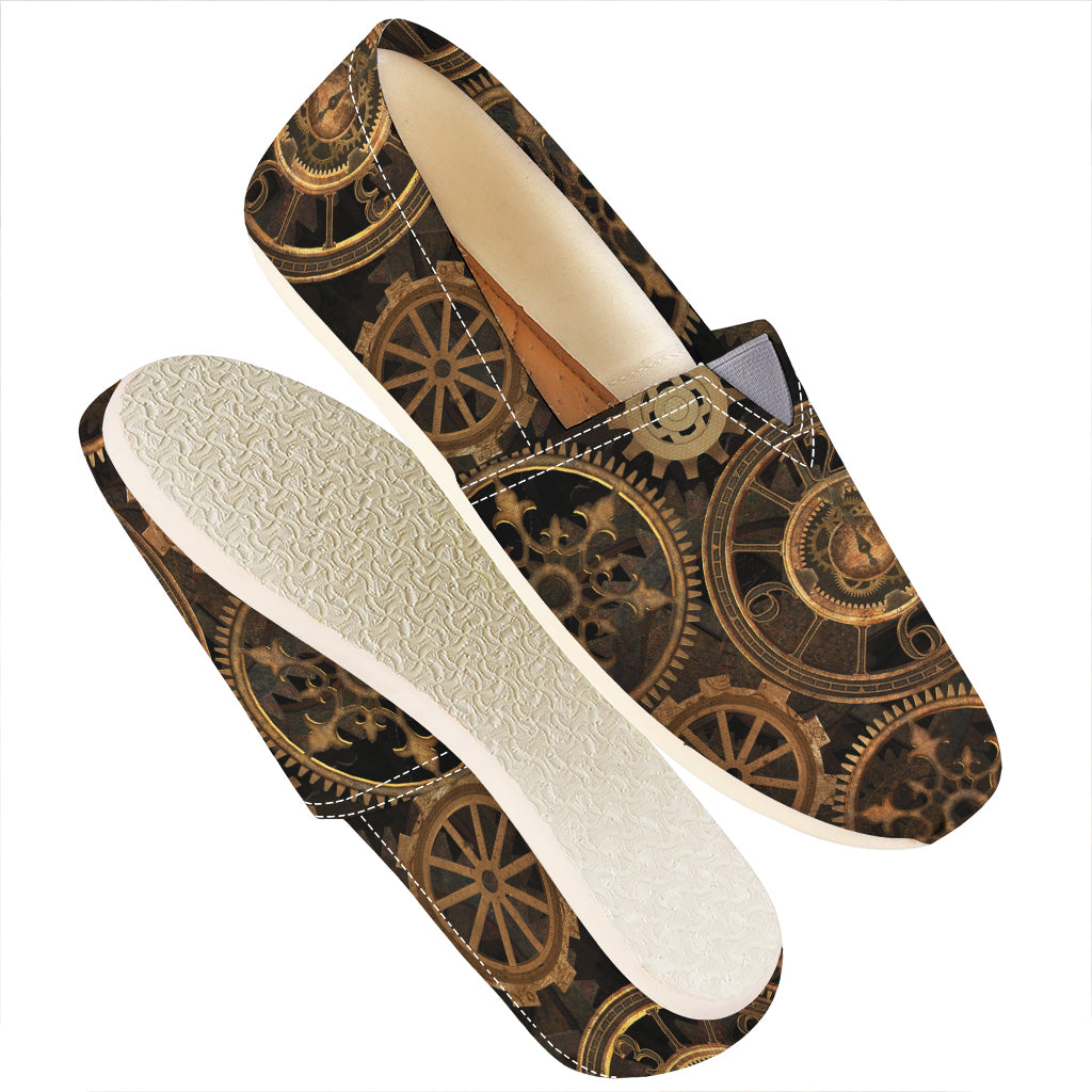 Vintage Steampunk Gears Print Casual Shoes