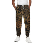 Vintage Steampunk Gears Print Cotton Pants