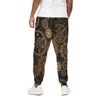 Vintage Steampunk Gears Print Cotton Pants