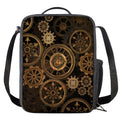 Vintage Steampunk Gears Print Crossbody Lunch Bag