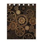 Vintage Steampunk Gears Print Curtain