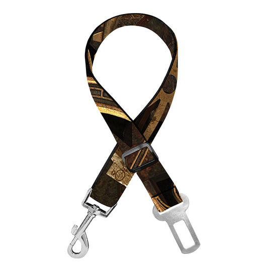 Vintage Steampunk Gears Print Dog Seat Belt