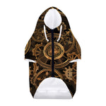 Vintage Steampunk Gears Print Dog Zip Up Hoodie