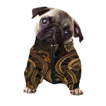 Vintage Steampunk Gears Print Dog Zip Up Jacket