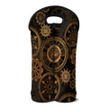 Vintage Steampunk Gears Print Double Neoprene Wine Tote