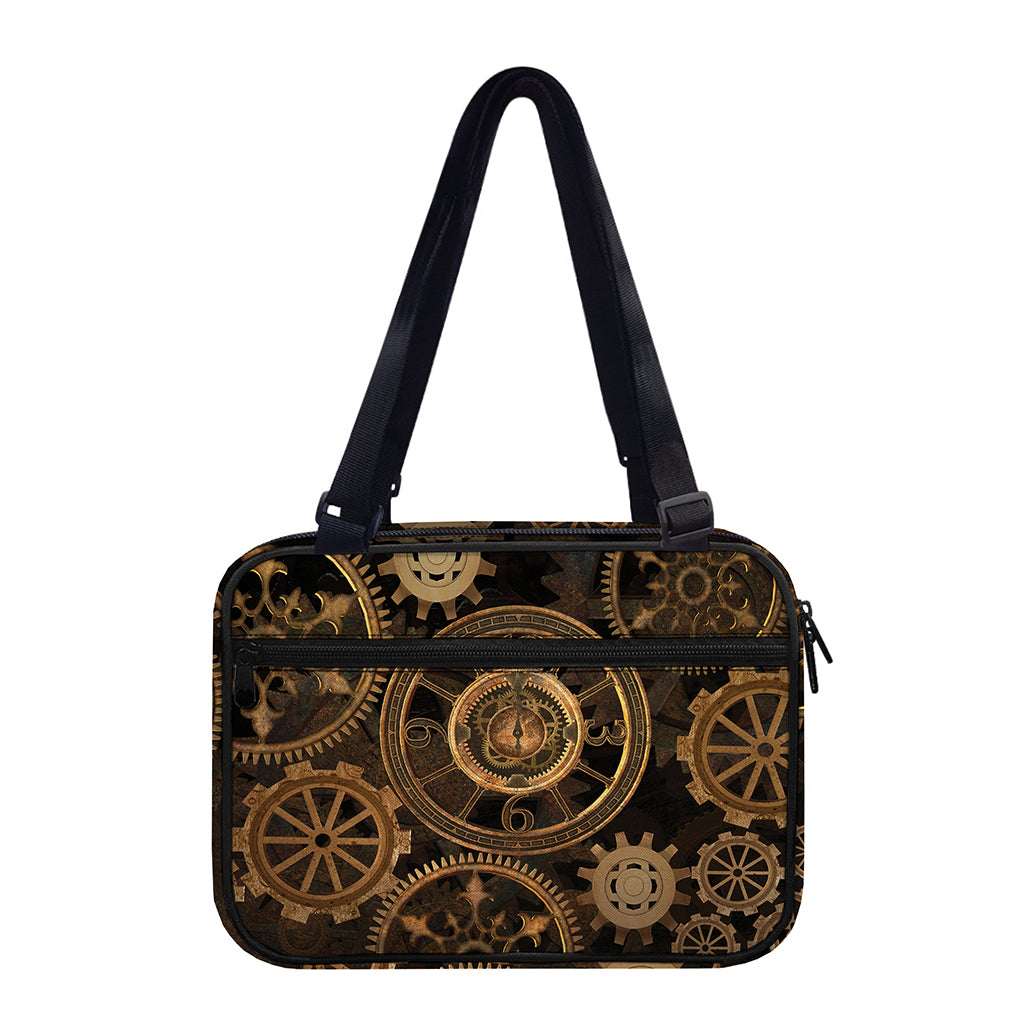 Vintage Steampunk Gears Print Double Strap Bible Bag