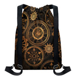 Vintage Steampunk Gears Print Drawstring Backpack