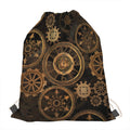 Vintage Steampunk Gears Print Drawstring Bag