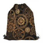 Vintage Steampunk Gears Print Drawstring Bag