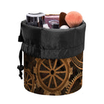 Vintage Steampunk Gears Print Drawstring Makeup Bag