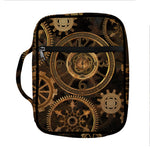 Vintage Steampunk Gears Print Front Pocket Bible Bag