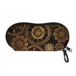 Vintage Steampunk Gears Print Glasses Case