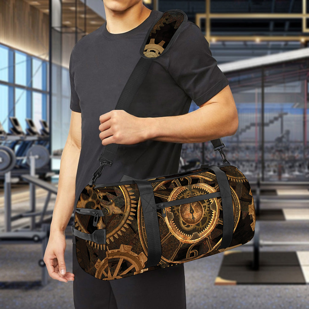Vintage Steampunk Gears Print Gym Bag