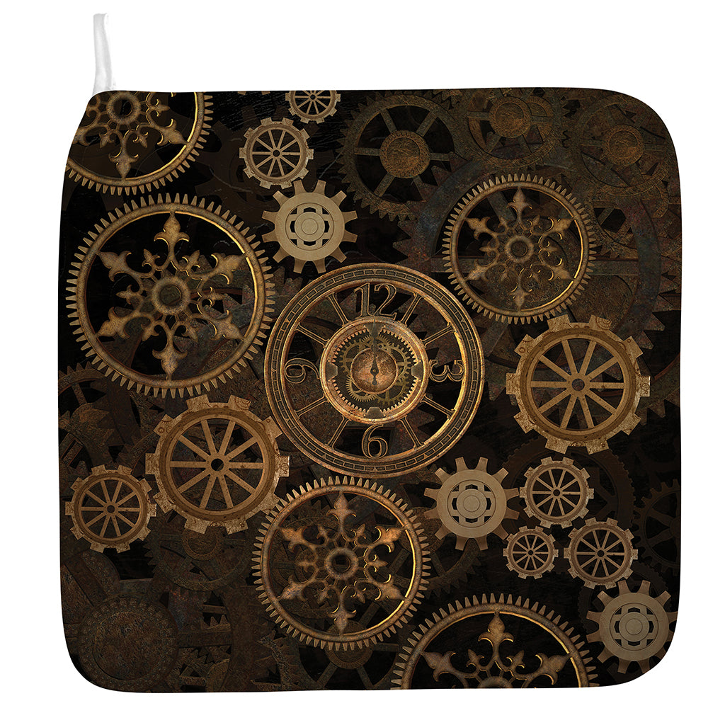 Vintage Steampunk Gears Print Hand Towel