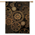 Vintage Steampunk Gears Print House Flag