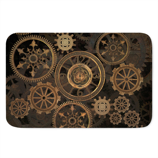 Vintage Steampunk Gears Print Indoor Door Mat