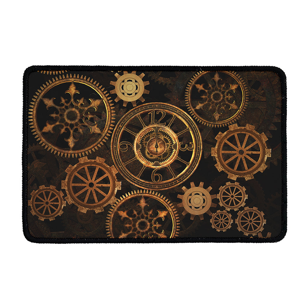 Vintage Steampunk Gears Print Kitchen Mat