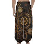 Vintage Steampunk Gears Print Lantern Pants