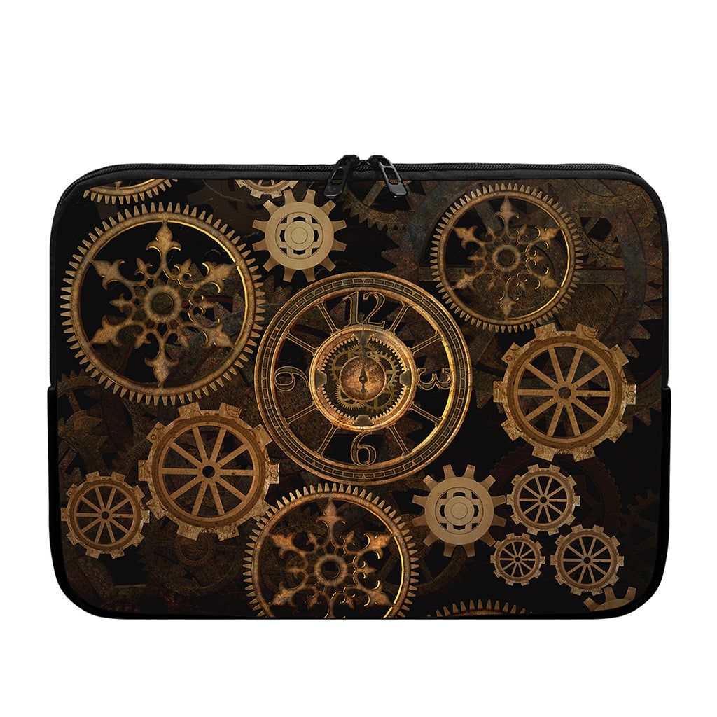 Vintage Steampunk Gears Print Laptop Sleeve