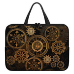 Vintage Steampunk Gears Print Laptop Sleeve With Handle