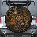 Vintage Steampunk Gears Print Leather Spare Tire Cover