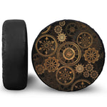 Vintage Steampunk Gears Print Leather Spare Tire Cover