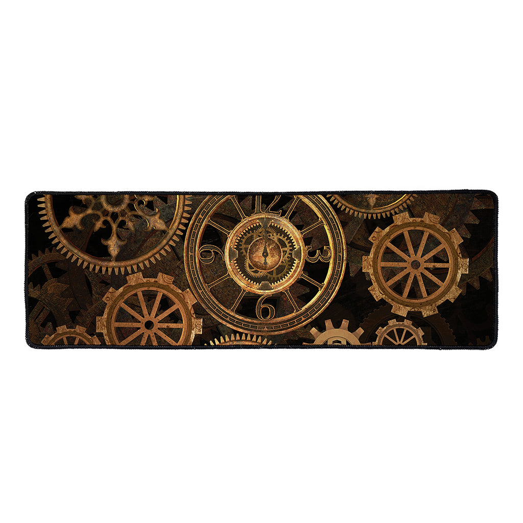 Vintage Steampunk Gears Print Long Kitchen Mat