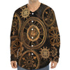 Vintage Steampunk Gears Print Long Sleeve Baseball Jersey