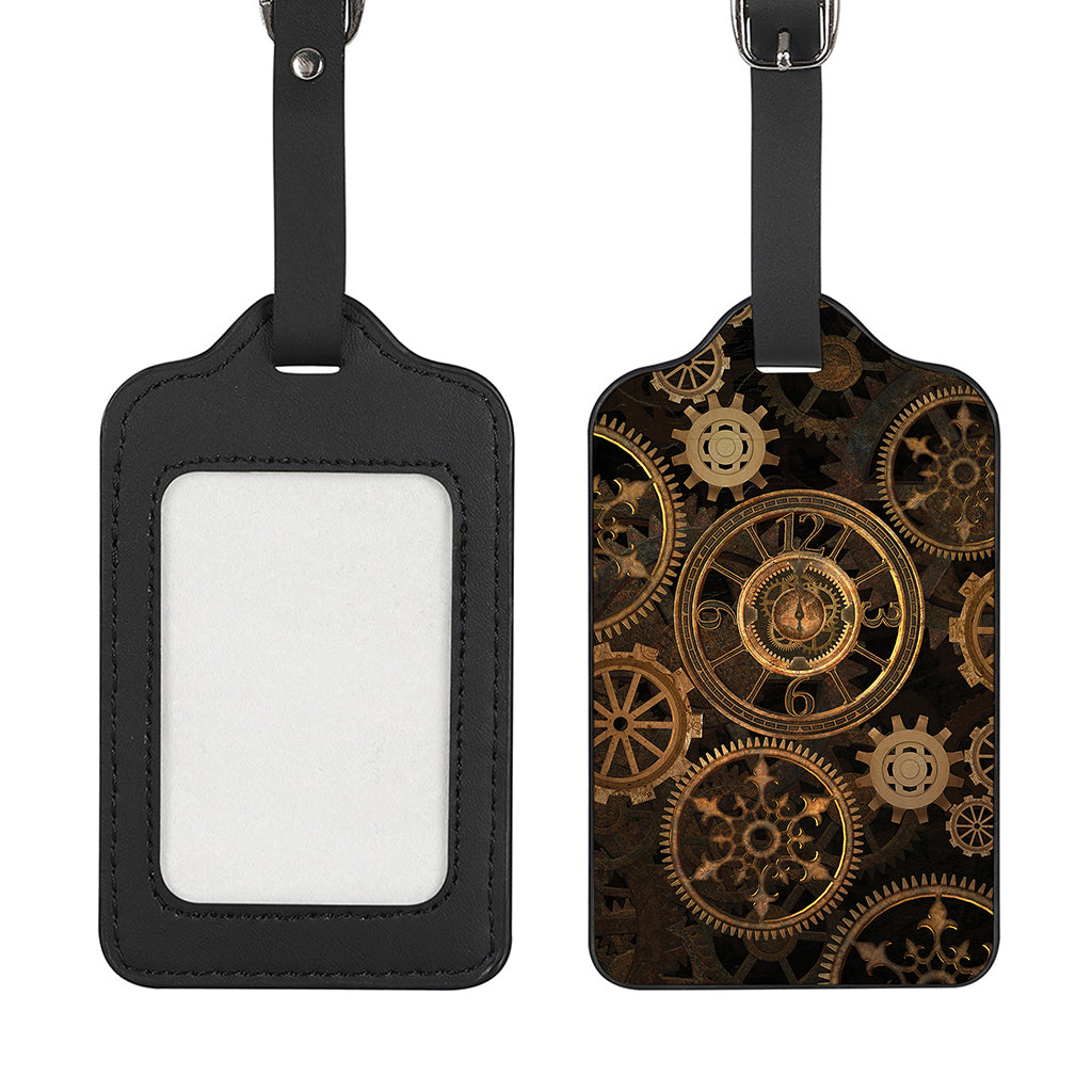 Vintage Steampunk Gears Print Luggage Tag