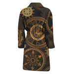 Vintage Steampunk Gears Print Men's Bathrobe