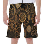 Vintage Steampunk Gears Print Men's Beach Shorts