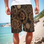 Vintage Steampunk Gears Print Men's Cargo Shorts