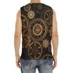 Vintage Steampunk Gears Print Men's Fitness Tank Top