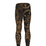 Vintage Steampunk Gears Print Men's leggings